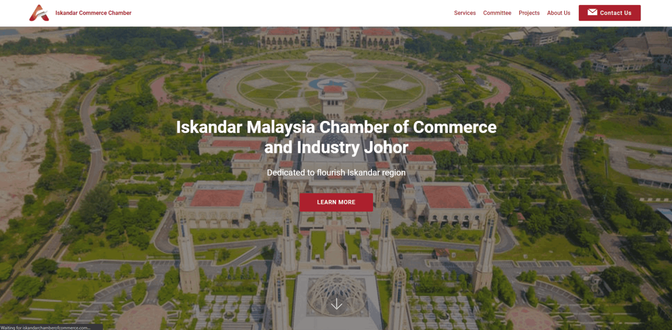 Screenshot from the Iskandar Chamber of Commerce website