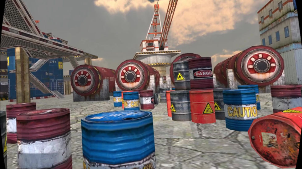 Screenshot from the oil rig VR game